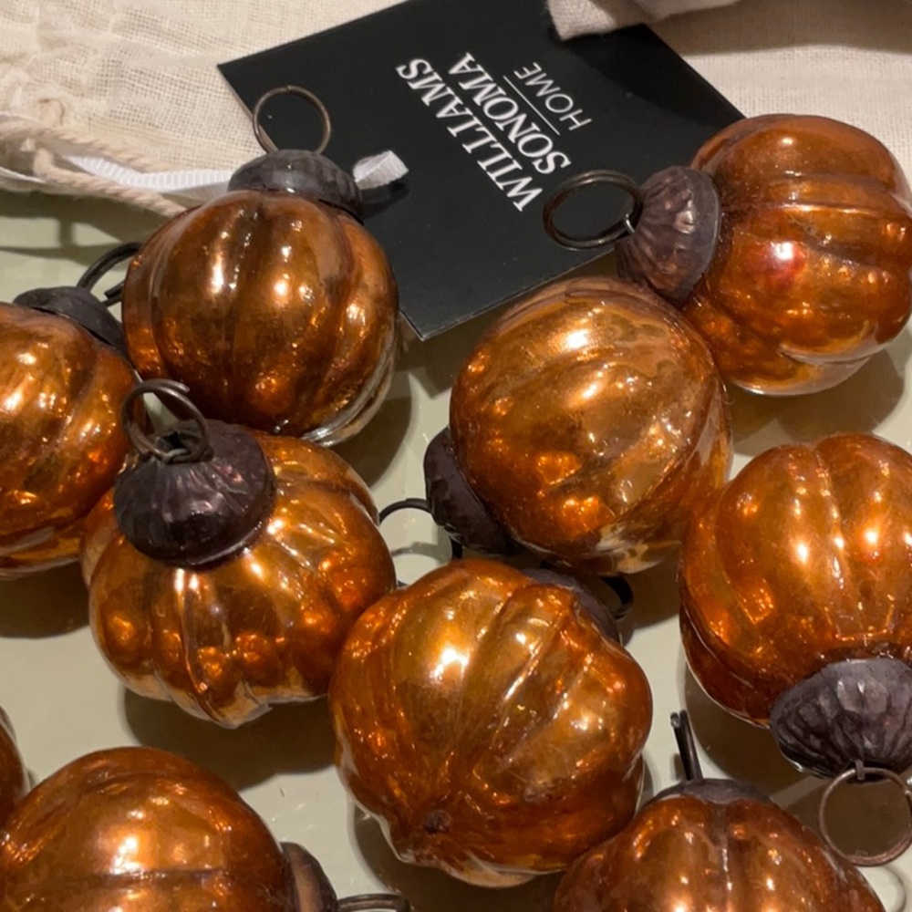 Bag of 35 mercury glass pumpkins! 1.5”x2”.  Wonderful, fun and many uses.  Mint. - Picture 4 of 5